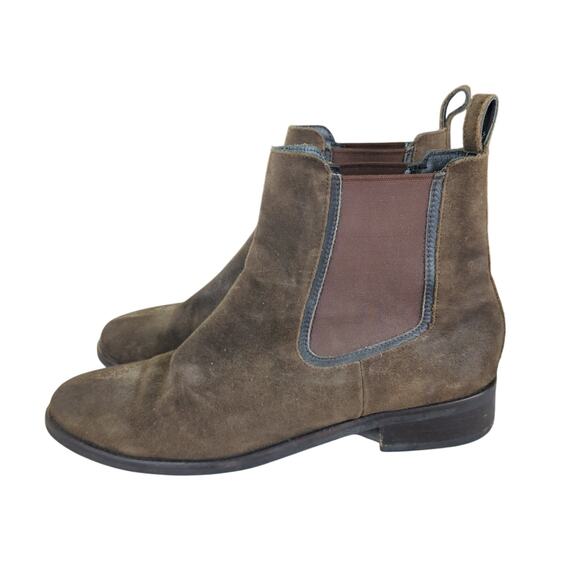 Thursday Boots Duchess Chelsea Boots Dark Olive Suede Women's Size 10.5 Ankle - Picture 2 of 8